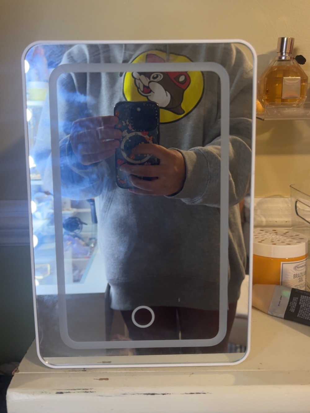 Lighted LED skincare mini fridge